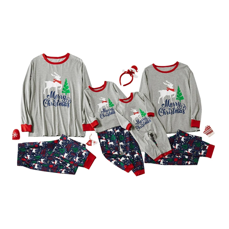 Tshirt + pants set merry christmas pajamas family matching christmas baby clothing, Grey and dark blue
Tshirt + pants set merry christmas pajamas family matching christmas baby clothing, Grey and dark blue