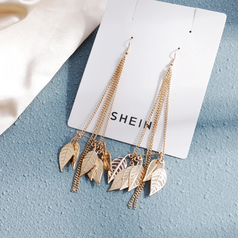 S925 Silver Needle Leaf Tassel Ear Line Temperament Ins Long Small Circle Earrings, As picture
S925 Silver Needle Leaf Tassel Ear Line Temperament Ins Long Small Circle Earrings, As picture
