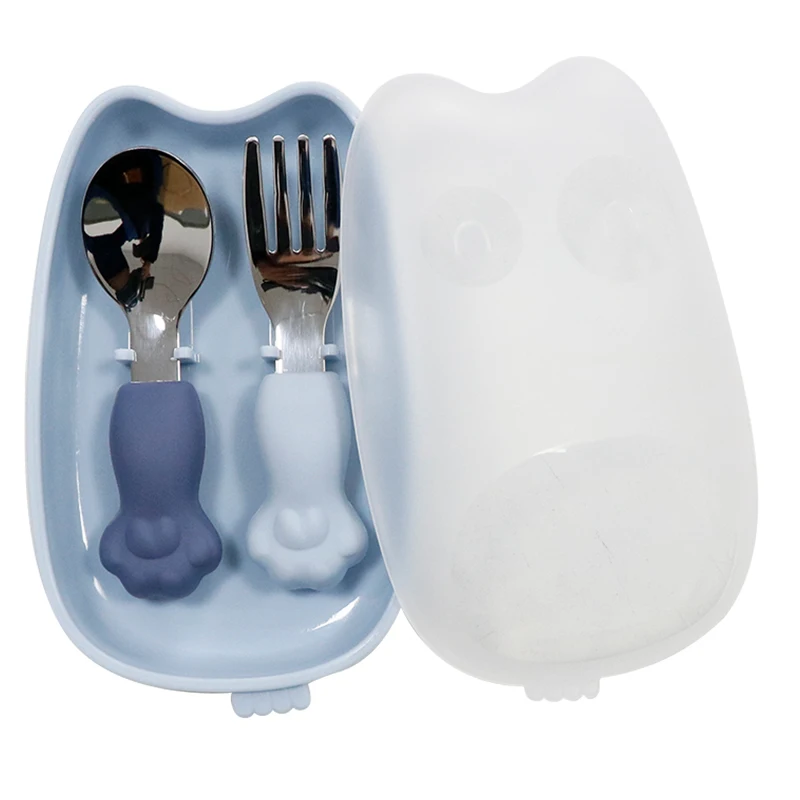 Stainless Steel Spoon With Plastic Storage Box Baby Learning Eating Cutlery Set Newborn Food Grade Silicone Fork
Stainless Steel Spoon With Plastic Storage Box Baby Learning Eating Cutlery Set Newborn Food Grade Silicone Fork