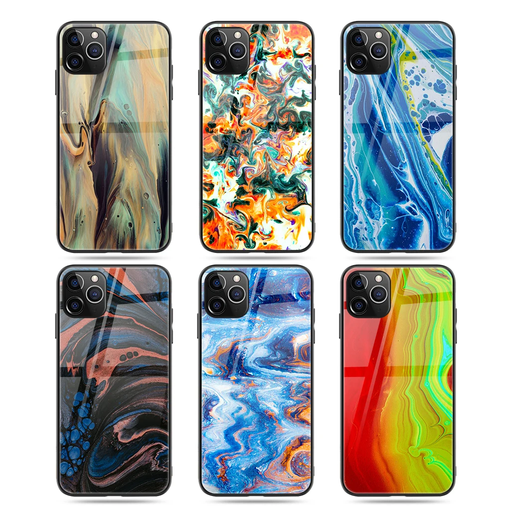 Fashion Universal Fluid Liquid Design Smooth Glass Hard Scratch-proof Phone Case for iPhone 12 11 7 8 X XR Accessories, Black
Fashion Universal Fluid Liquid Design Smooth Glass Hard Scratch-proof Phone Case for iPhone 12 11 7 8 X XR Accessories, Black