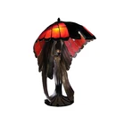 Tiffany Red Flying Girl Stained Glass Shade Table Lamps for Living Room