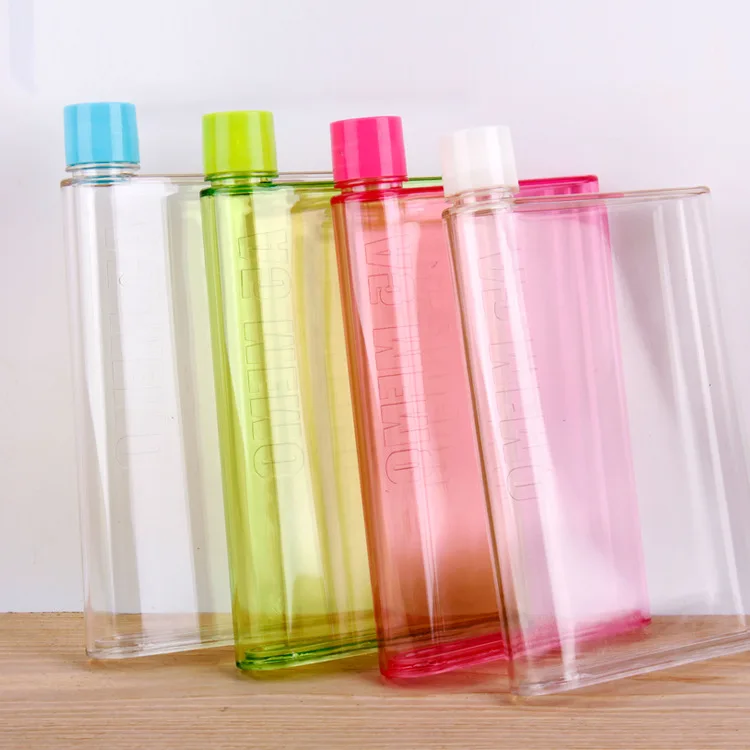 Wholesale Cheap Transparent Gym Creative Flat Plastic Water Bottles A5 Notebook Bottle Flat Water Bottle with Custom Logo
Wholesale Cheap Transparent Gym Creative Flat Plastic Water Bottles A5 Notebook Bottle Flat Water Bottle with Custom Logo
