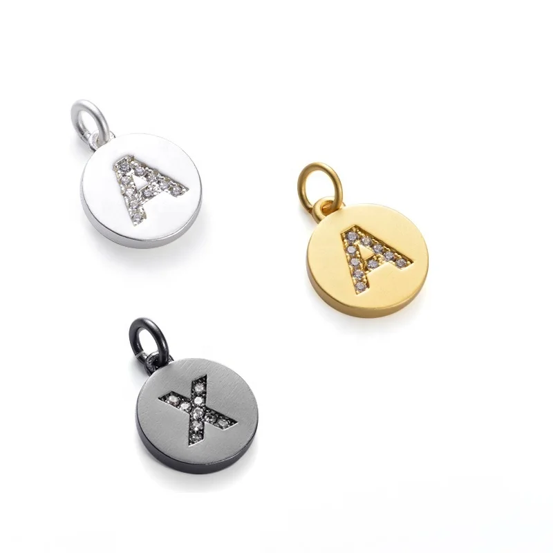 DIY Silver Gold Gunmetal Plated Filled Brass Pendant CZ Micro Pave 26 Letter Beads pendant charms For Jewelry Making
DIY Silver Gold Gunmetal Plated Filled Brass Pendant CZ Micro Pave 26 Letter Beads pendant charms For Jewelry Making