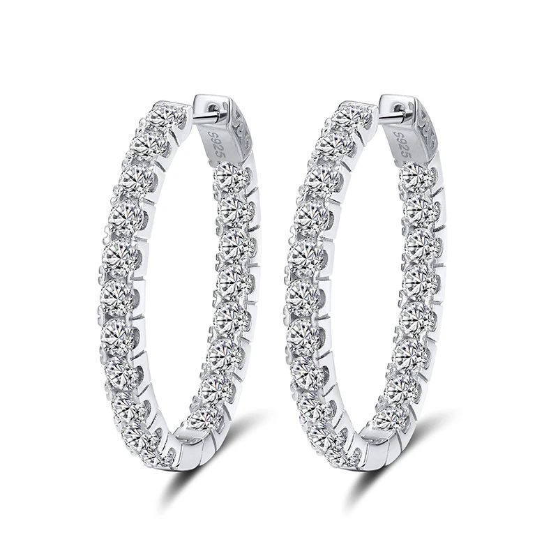 RINNTIN SE223 korean earrings 925 sterling silver CZ big hoop earrings for women, White
RINNTIN SE223 korean earrings 925 sterling silver CZ big hoop earrings for women, White
