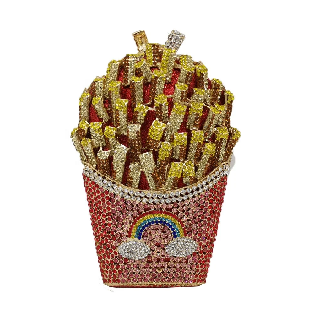 2020 luxury design rhinestone purse crystal clutch french fries bag diamond party evening bags women wholesale, As picture
2020 luxury design rhinestone purse crystal clutch french fries bag diamond party evening bags women wholesale, As picture