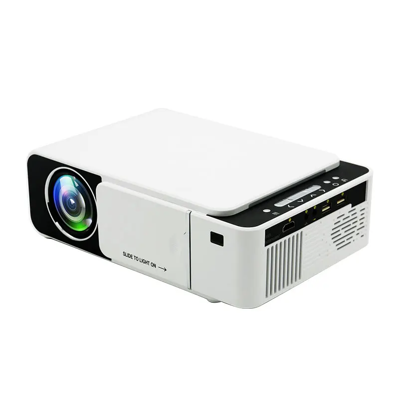 

2021 Hot Sell Home Projectors 800*480p Resolution Wifi Version 2600 Lumens Same Screen LCD HD LED Cinema Projector T5, White