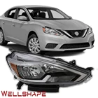 car cars head lights for 2016-2018 NISSAN SENTRA HEADLIGHT HALOGEN LAMP black OEM