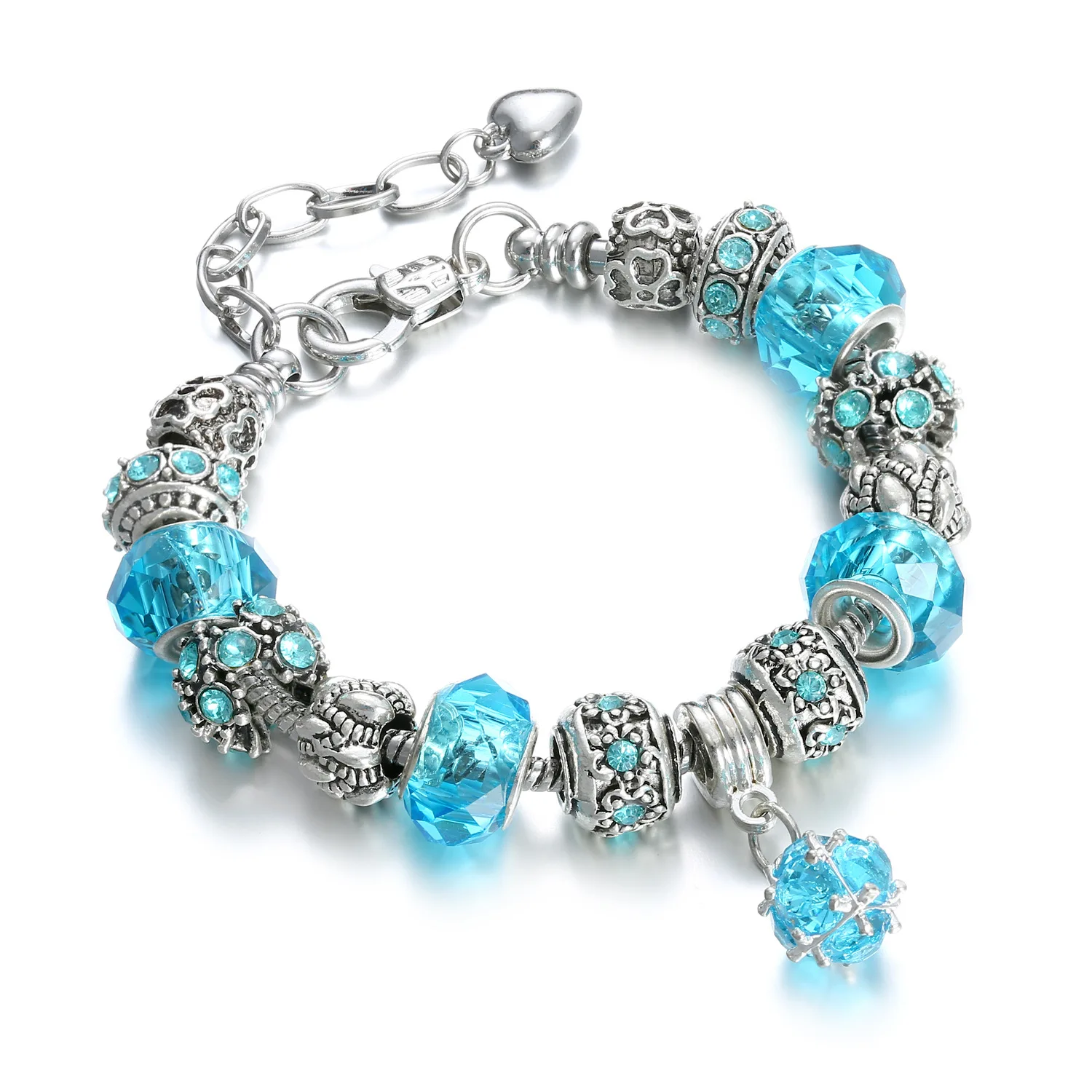 DIY Fashion Colorful Crystal Glass Silver Big Hole Beads Charm Bracelet Trendy Micro Zircon Beaded Snowflake Pendant Bracelet, Picture color
DIY Fashion Colorful Crystal Glass Silver Big Hole Beads Charm Bracelet Trendy Micro Zircon Beaded Snowflake Pendant Bracelet, Picture color
