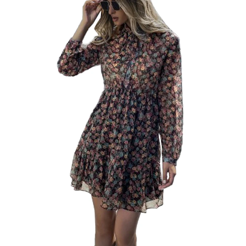 All Over Floral Print Tie Neck Boho Summer Mini Dress Women Floral Printed Dresses Long Sleeve Women Casual Summer Dresses, Multicolor
All Over Floral Print Tie Neck Boho Summer Mini Dress Women Floral Printed Dresses Long Sleeve Women Casual Summer Dresses, Multicolor
