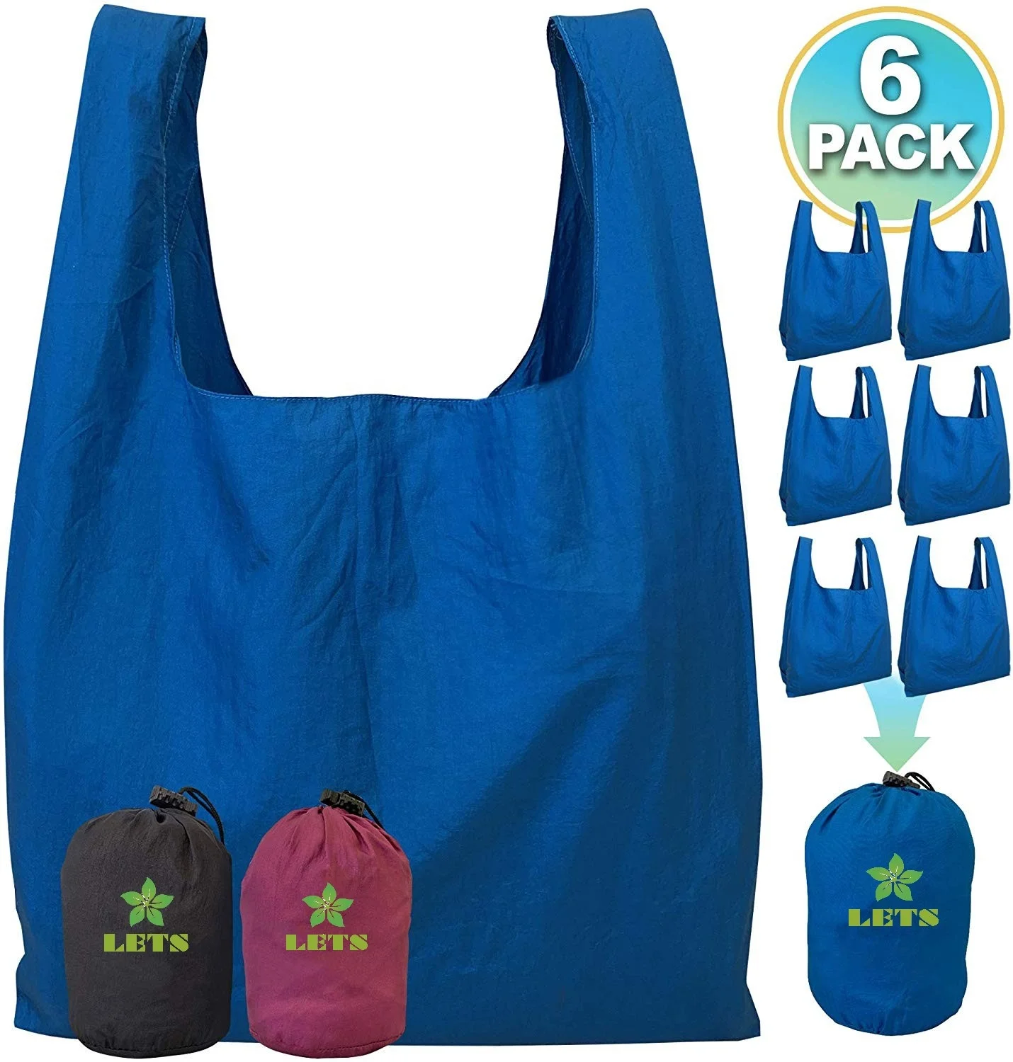 Eco Foldable Reusable Shopping Tote Grocery Bag, 50 different colors
Eco Foldable Reusable Shopping Tote Grocery Bag, 50 different colors