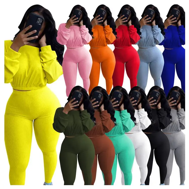 High quality Autumn Solid color leisure suit 2 Pcs Track Suit Outfits Crop Top Two Piece Pants Set Women Clothing
High quality Autumn Solid color leisure suit 2 Pcs Track Suit Outfits Crop Top Two Piece Pants Set Women Clothing