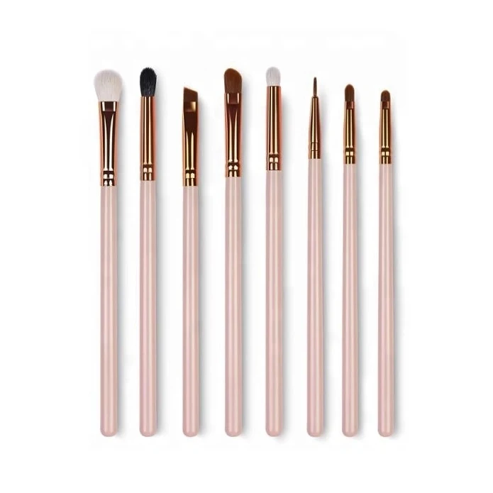 synthetic custom logo vegan private label 7 pcs customized logo kits goat wood handle make up brushes