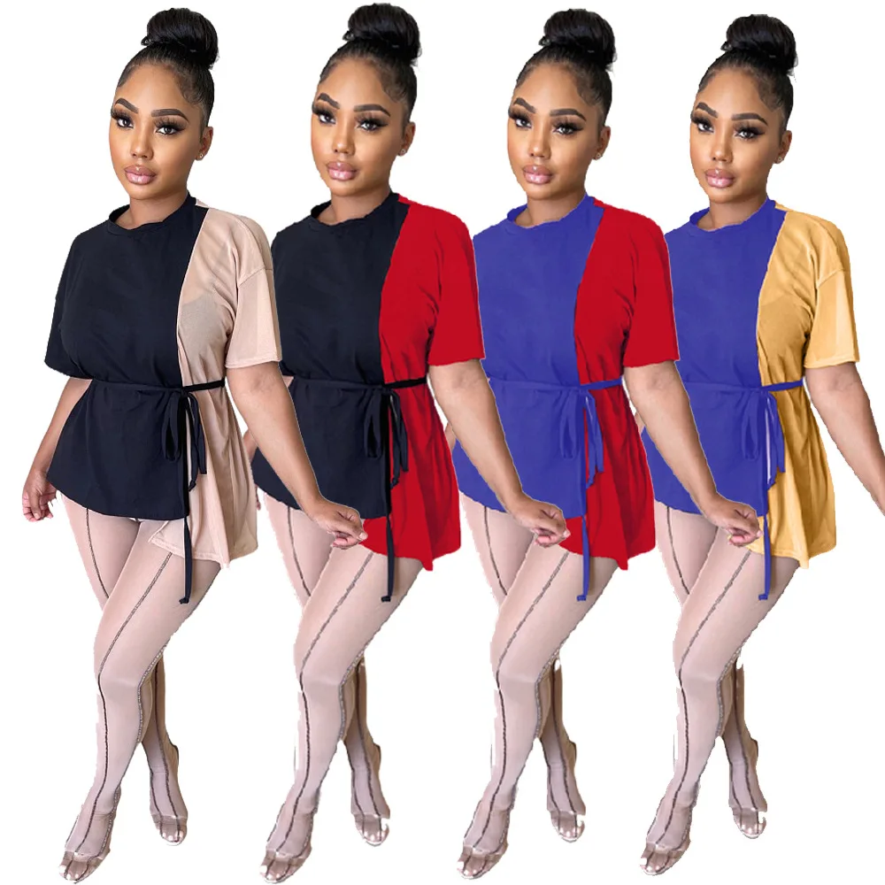 European and American Ladies Summer Round Neck Short-sleeved T-shirt, New Splicing Contrast Casual Top, Picture showed
European and American Ladies Summer Round Neck Short-sleeved T-shirt, New Splicing Contrast Casual Top, Picture showed