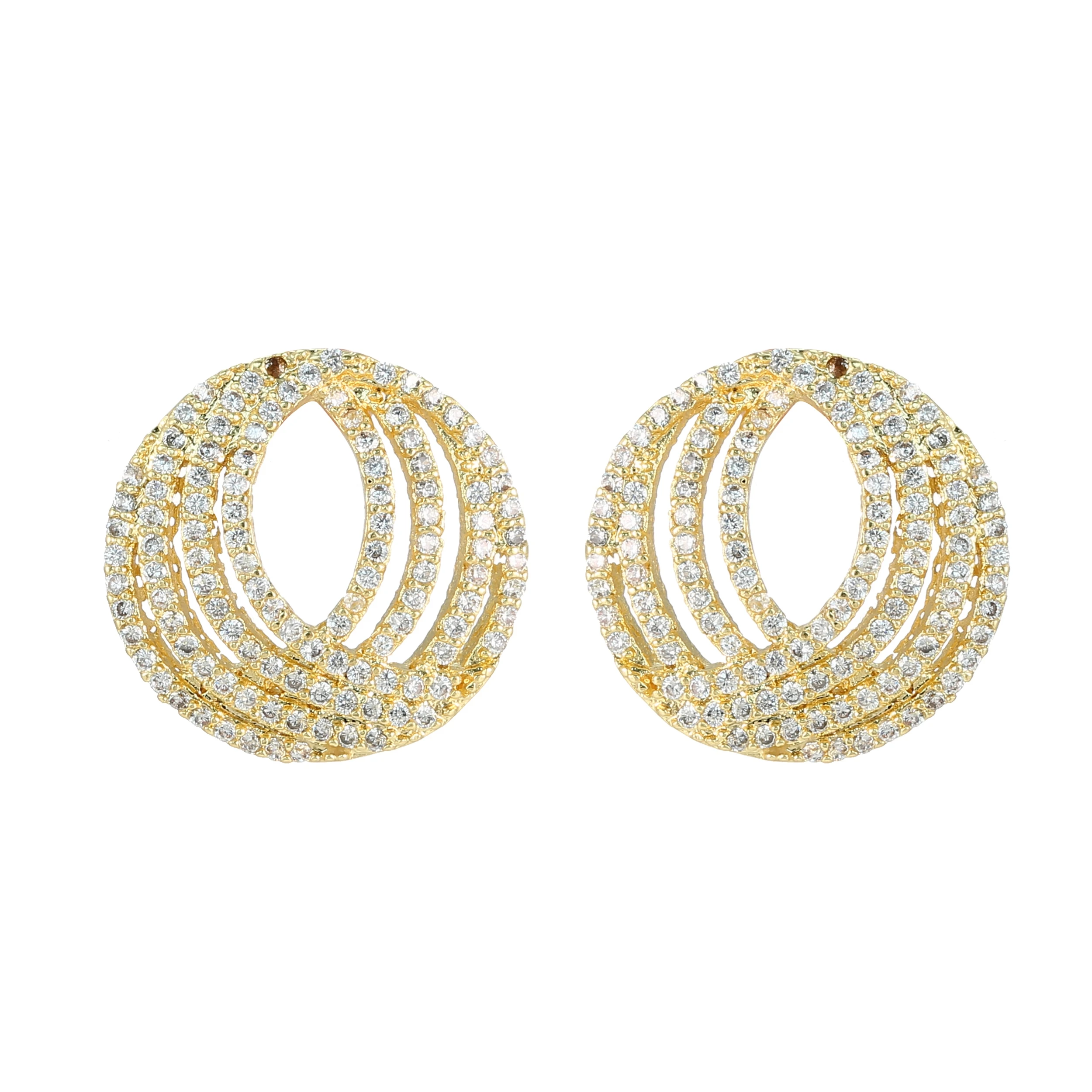 Women Gold Plated Earrings Luxury Claw Setting Zircon Earrings Jewelry Blingbling Gifts Anniversary, White gold color;rose gold color;gold color 
Women Gold Plated Earrings Luxury Claw Setting Zircon Earrings Jewelry Blingbling Gifts Anniversary, White gold color;rose gold color;gold color