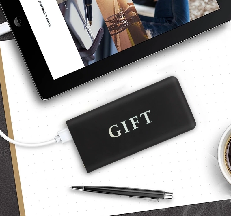 new ultra thin custom gifts power bank charger 5000mah high capacity led light logo powerbank with dual USB output
new ultra thin custom gifts power bank charger 5000mah high capacity led light logo powerbank with dual USB output