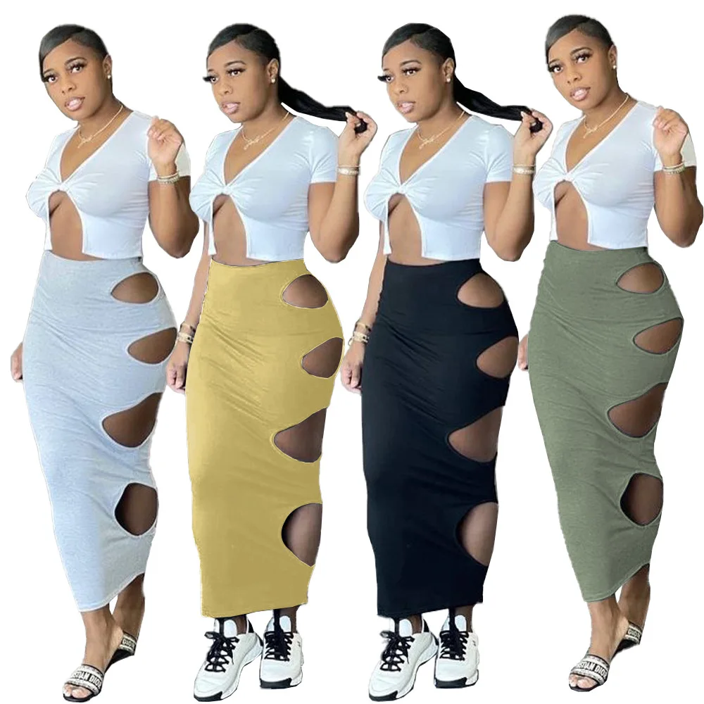 GX026 2021 new arrival 2 piece ladies set solid color hole printed women clothing two piece short sleeves women dress set, Picture
GX026 2021 new arrival 2 piece ladies set solid color hole printed women clothing two piece short sleeves women dress set, Picture