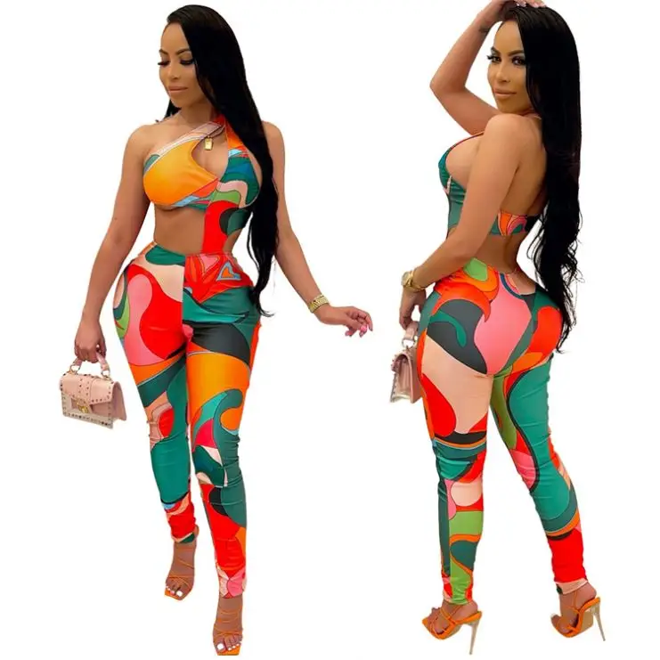 MOEN Fashion 2021 One Shoulder Printed Summer Casual Women Bodysuit Pant Two Piece Bodycon Jumpsuit And Romper
MOEN Fashion 2021 One Shoulder Printed Summer Casual Women Bodysuit Pant Two Piece Bodycon Jumpsuit And Romper