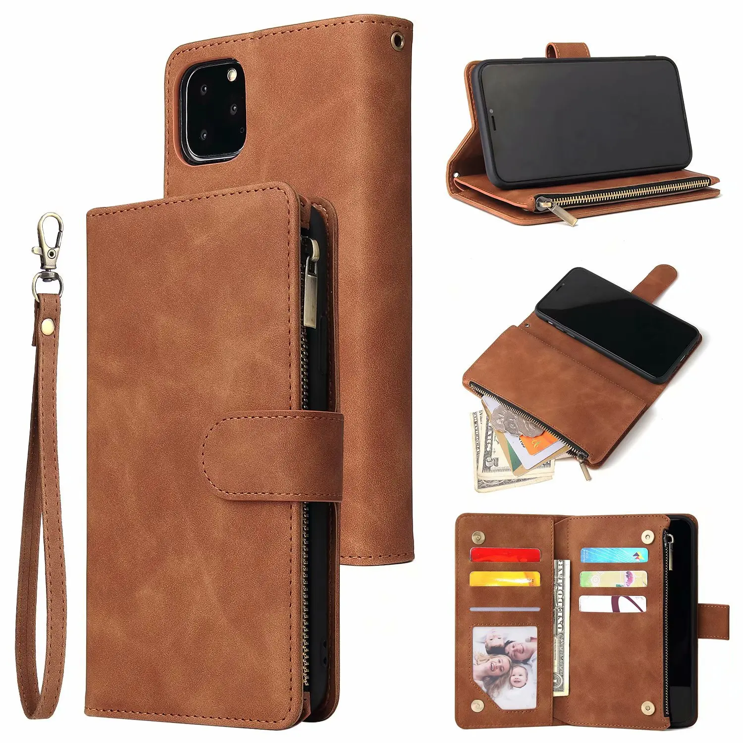 Wholesale Men Soft Tpu Folio Leather Credit Card Holder Phone Case With Zipper Bag Wallet Mobile Cover For I Phone 7 Plus 11 12, Black, navy, brown, red wine, coffee brown, welcome customized color
Wholesale Men Soft Tpu Folio Leather Credit Card Holder Phone Case With Zipper Bag Wallet Mobile Cover For I Phone 7 Plus 11 12, Black, navy, brown, red wine, coffee brown, welcome customized color
