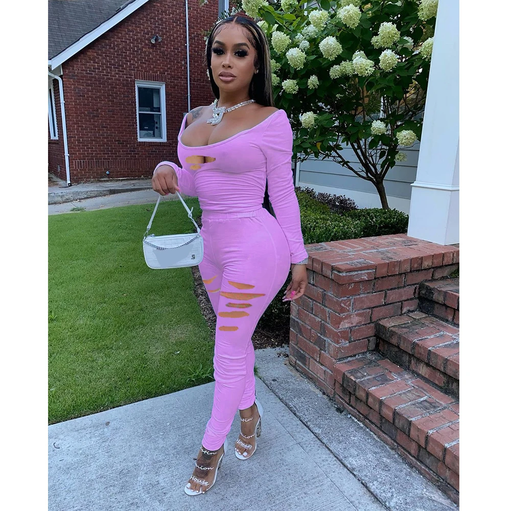hole Long Sleeve Jumpsuits comfortable pants slim suits, Different colors and support to customized
hole Long Sleeve Jumpsuits comfortable pants slim suits, Different colors and support to customized