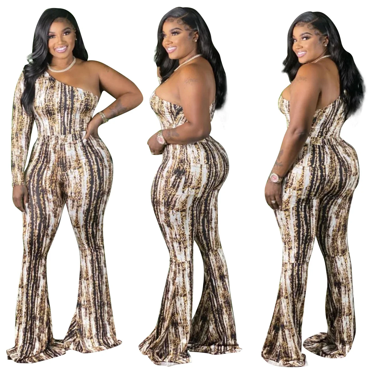 PSWJ2083 Fast Delivery One Shoulder Long Sleeve Wide Leg Plus Size Rompers Women One Piece Jumpsuits, As show
PSWJ2083 Fast Delivery One Shoulder Long Sleeve Wide Leg Plus Size Rompers Women One Piece Jumpsuits, As show