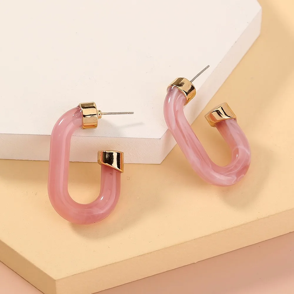 New Korean Pink Acrylic Resin Geometric C-shaped Stud Earrings Retro For Women Girls Party Travel Jewelry Gifts
New Korean Pink Acrylic Resin Geometric C-shaped Stud Earrings Retro For Women Girls Party Travel Jewelry Gifts