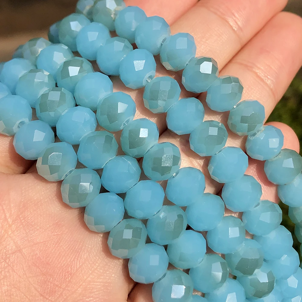 Faceted Lake Blue Glass Crystal Beads Solid Color Rondelle Crystal Spacer Beads For Jewelry Making DIY
Faceted Lake Blue Glass Crystal Beads Solid Color Rondelle Crystal Spacer Beads For Jewelry Making DIY