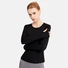 Shirt Ready To Ship Women Sports Fitness Basic Yoga Long Sleeve Mesh Fabric Shirt