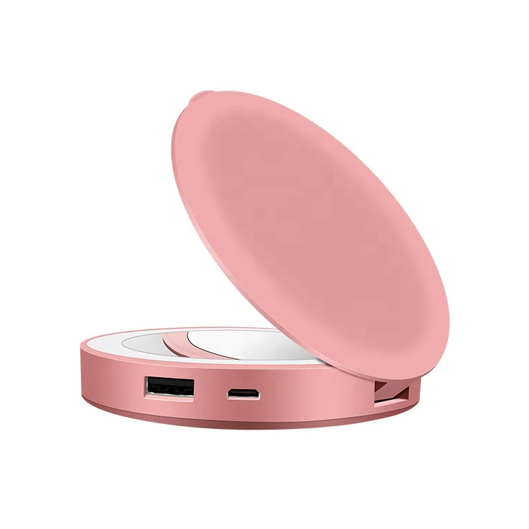 Pocket power bank for mobile phone led mirror makeup travel folding mirrors, White/pink/red/customized
Pocket power bank for mobile phone led mirror makeup travel folding mirrors, White/pink/red/customized