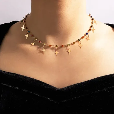 Bohemia Popular Multicolored Crystal Star Tassel Necklaces Rainbow Rhinestone Star Necklace For Children
Bohemia Popular Multicolored Crystal Star Tassel Necklaces Rainbow Rhinestone Star Necklace For Children