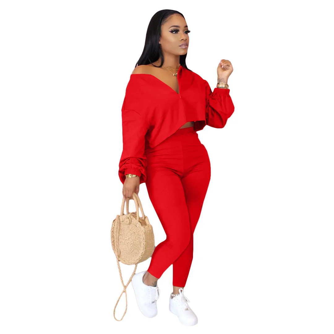 2020 Autumn Winter Women Sets Women 2 Pcs Sweatsuit Crop Top Cotton Pullover Suits Women Outfit Oblique Shoulder Tracksuits
2020 Autumn Winter Women Sets Women 2 Pcs Sweatsuit Crop Top Cotton Pullover Suits Women Outfit Oblique Shoulder Tracksuits