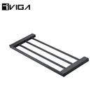 Guangdong Jiangmen Double Chrome Brushed Nickel Towel Hanger Towel Rack With Shelf