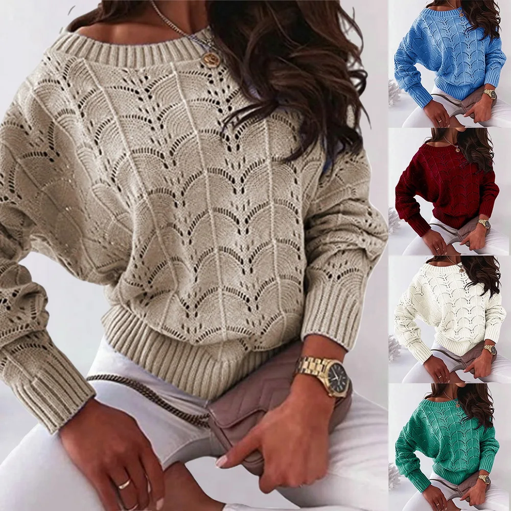 Women's Thin Loose Hollow Knit Sweater Long Sleeve Clothing Plus Size Winter Coverall Shoulder Sweater 
Women's Thin Loose Hollow Knit Sweater Long Sleeve Clothing Plus Size Winter Coverall Shoulder Sweater