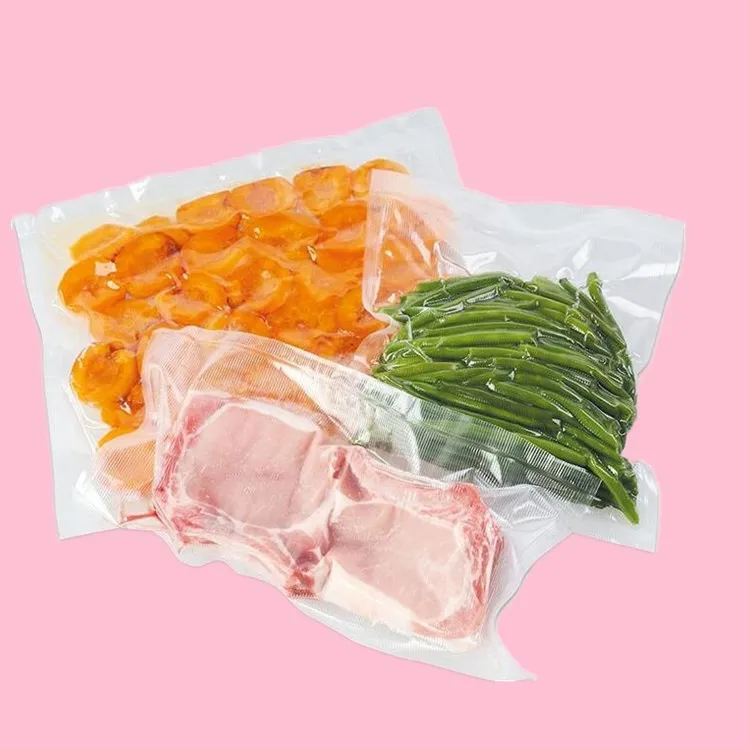 

Biodegradable Heat Sealing Grade Custom Printed Nylon PLA PA PE Packing Bag Embossed Food Plastic Seal Storage Sealer Vacuum Bag