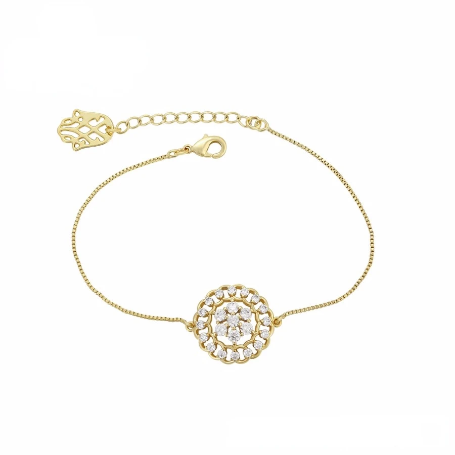 

S00131126 Xuping jewelry fashion new design snowflake inlaid with diamonds 14K gold unique ladies temperament bracelet