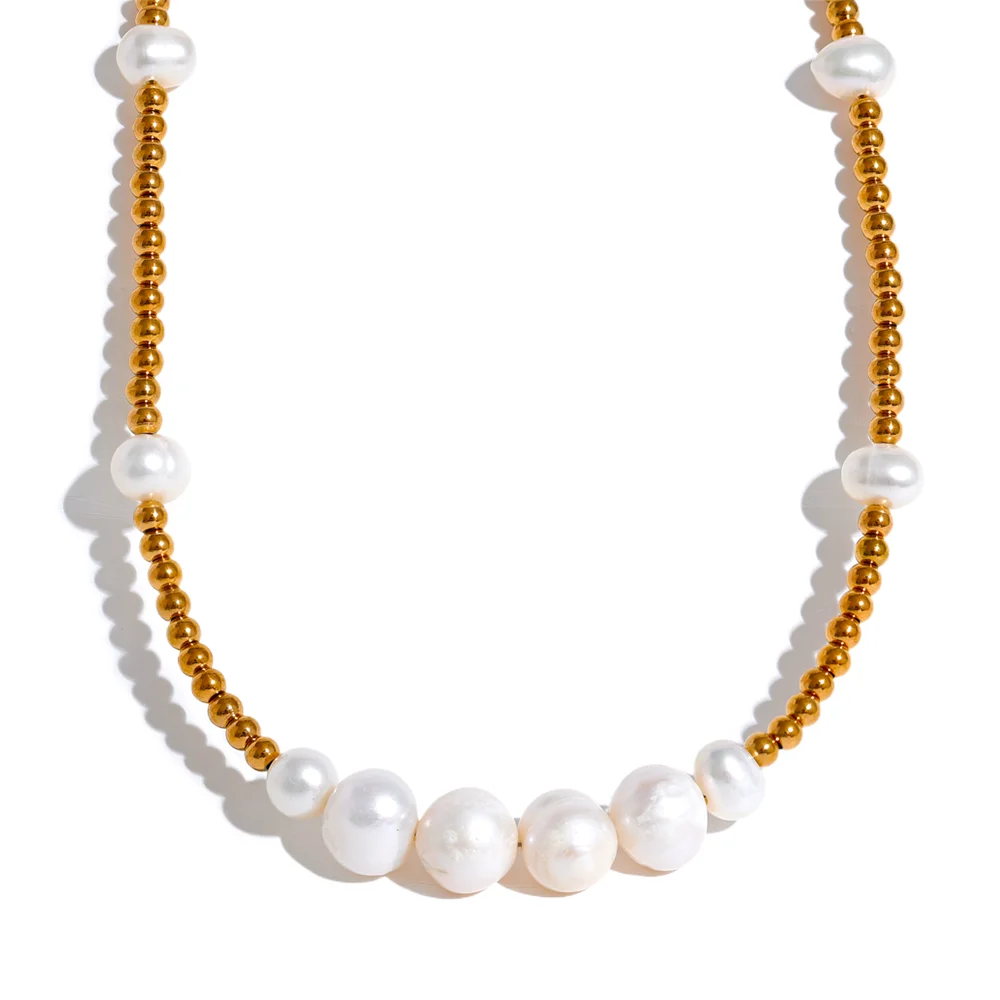 JINYOU 1366 High-Grade Metal Beads Natural Pearl Chain Stainless Steel Handmade Necklace Jewelry Attractive Women Accessories
JINYOU 1366 High-Grade Metal Beads Natural Pearl Chain Stainless Steel Handmade Necklace Jewelry Attractive Women Accessories