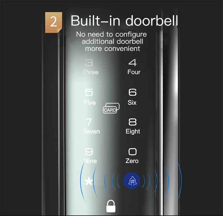 New  High Security Electronic Smart Remote Control Fingerprint Camera Smart Wifi  Door Lock
