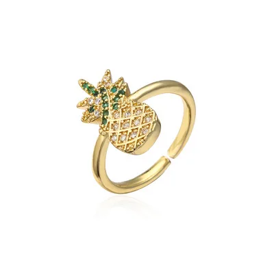 Exquisite Pineapple Shaped Color Zircon Finger Rings Lovely Gold Plated Cubic Zirconia Opening Pineapple Rings For Women
Exquisite Pineapple Shaped Color Zircon Finger Rings Lovely Gold Plated Cubic Zirconia Opening Pineapple Rings For Women