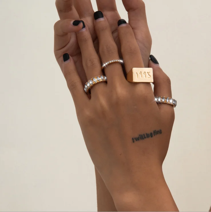 Vintage Creative Digital Vintage Ring Set For Women High Quality Initial Crystal Ring, Gold
Vintage Creative Digital Vintage Ring Set For Women High Quality Initial Crystal Ring, Gold