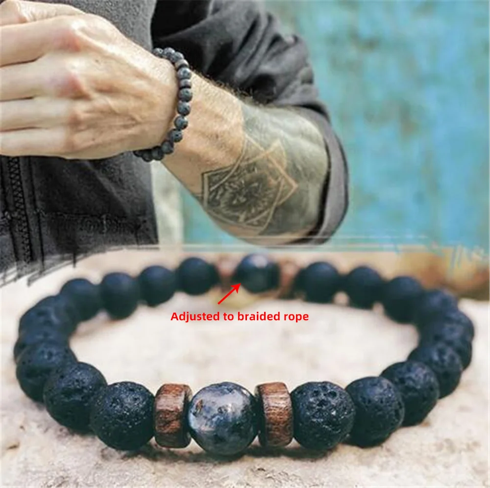 Mens Adjustable Diffuser Beaded Bracelet Real Natural Black Volcanic Lava Rock Stone Bead Bracelets
Mens Adjustable Diffuser Beaded Bracelet Real Natural Black Volcanic Lava Rock Stone Bead Bracelets