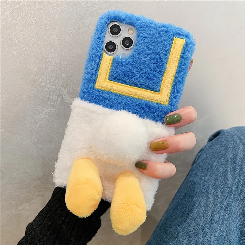 Cartoon 3D Duck Fluffy Fur Phone Case For iPhone 12 Pro Max Cute Soft Plush Phone Cover For iPhone 11 Pro max 7 8 Plus
Cartoon 3D Duck Fluffy Fur Phone Case For iPhone 12 Pro Max Cute Soft Plush Phone Cover For iPhone 11 Pro max 7 8 Plus