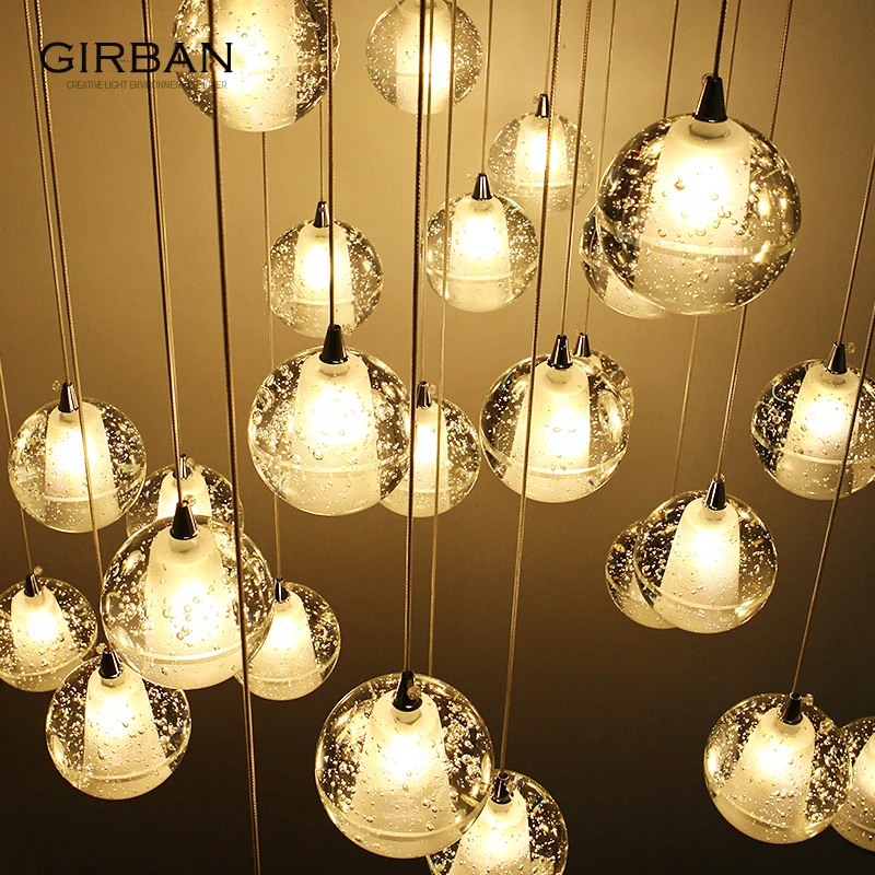 Crystal Glass Ball Pendant Lighting Meteor Rain Ceiling Light Chandelier Lighting G4 LED for House Decor, As shown
Crystal Glass Ball Pendant Lighting Meteor Rain Ceiling Light Chandelier Lighting G4 LED for House Decor, As shown