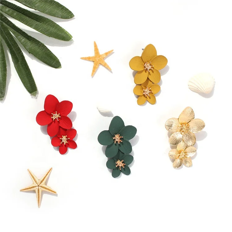 New Fashion Korean Popular Gold Plated Candy-Color Drop Enamel Double Flower Earrings
New Fashion Korean Popular Gold Plated Candy-Color Drop Enamel Double Flower Earrings