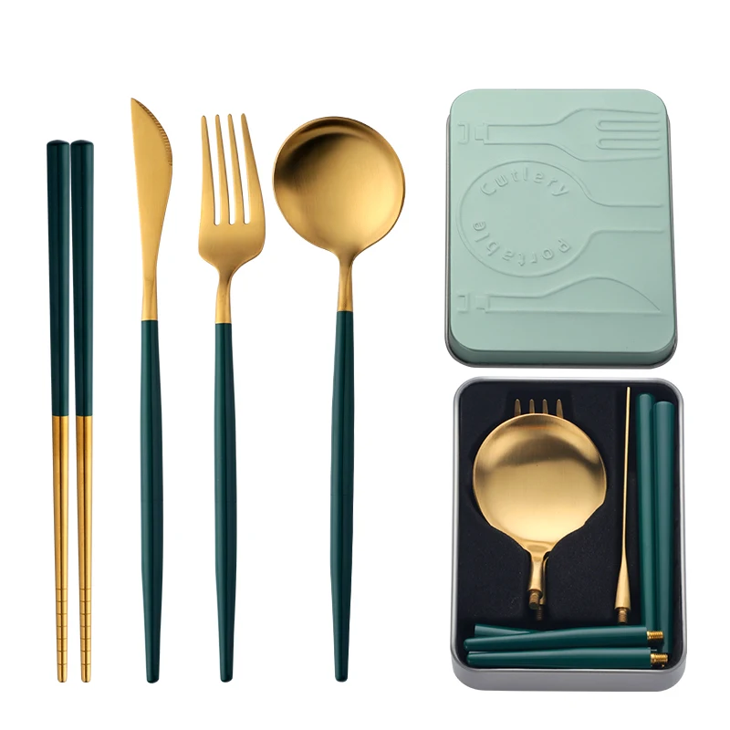 Foldable Spoon Fork Knife Stainless Steel Reusable Portable Travel Cutlery Set With Case, Silver, gold, rose gold, black, painting handle
Foldable Spoon Fork Knife Stainless Steel Reusable Portable Travel Cutlery Set With Case, Silver, gold, rose gold, black, painting handle