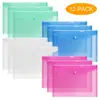 24 Pcs Document Folder with snap Button, Premium Quality Plastic Envelopes,Waterproof Transparent Project Envelope Folder, A4