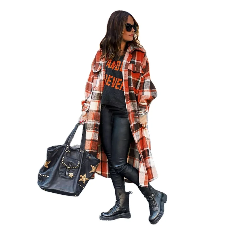 Women's Fashion Plaid Long Coat Autumn Shirt Coat Woolen Coat Streetwear Women Clothing Loose Tops Female Casual Jacket, Picture
Women's Fashion Plaid Long Coat Autumn Shirt Coat Woolen Coat Streetwear Women Clothing Loose Tops Female Casual Jacket, Picture