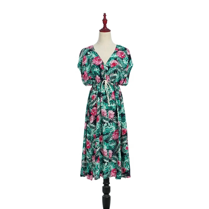 Fashion 2020 Women Summer Casual V Neck 100% Viscose Dress Long Women Beach Dress, Green
Fashion 2020 Women Summer Casual V Neck 100% Viscose Dress Long Women Beach Dress, Green