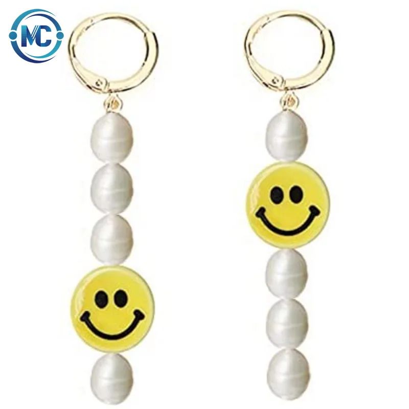 Fashionable smiley face earrings cute small ring pearl earrings European and American fashion party accessories, White
Fashionable smiley face earrings cute small ring pearl earrings European and American fashion party accessories, White
