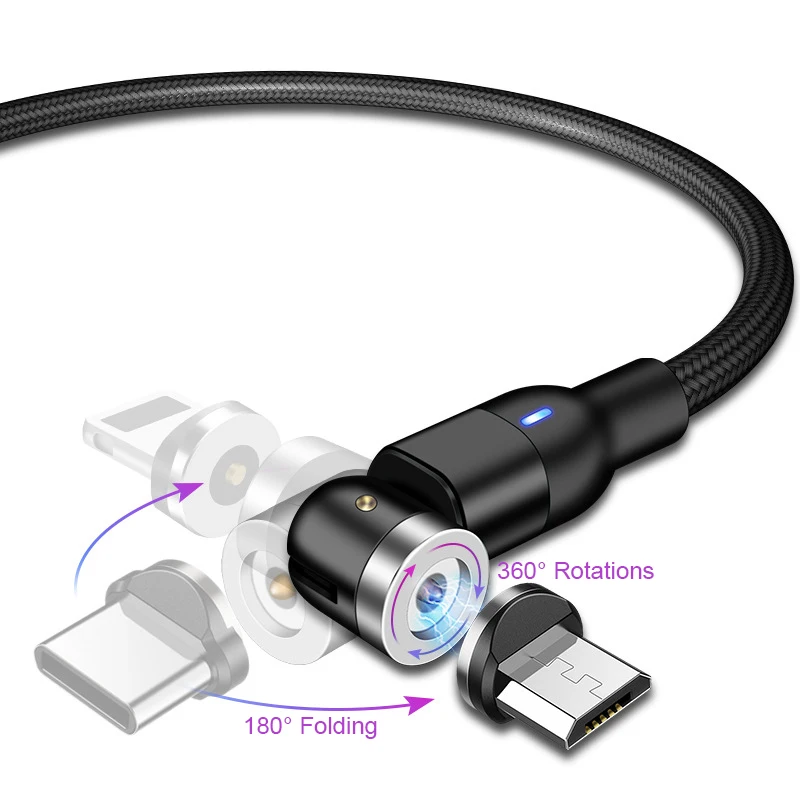 In Stock 540 Degree Magnetic Cable 3 in 1 Flexible 1M 2M For Micro IOS Type C Smartphone Charging Led Magnetic USB Cable
In Stock 540 Degree Magnetic Cable 3 in 1 Flexible 1M 2M For Micro IOS Type C Smartphone Charging Led Magnetic USB Cable