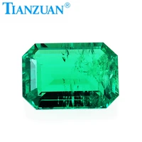 

Rectangle shape Created Hydrothermal Columbia Emerald including minor cracks and inclusions loose gemstone