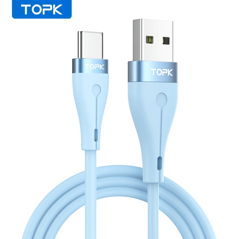 TOPK AN46 1M Liquid Silicone Multi Function 3A Fast Charging 8 Pin USB Type C Charging Data Cable, Black/red/blue
TOPK AN46 1M Liquid Silicone Multi Function 3A Fast Charging 8 Pin USB Type C Charging Data Cable, Black/red/blue